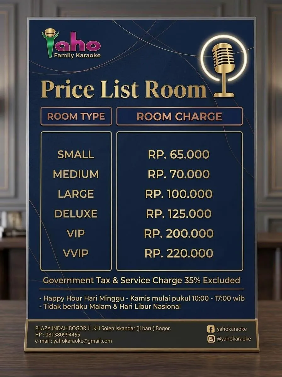 Price list room